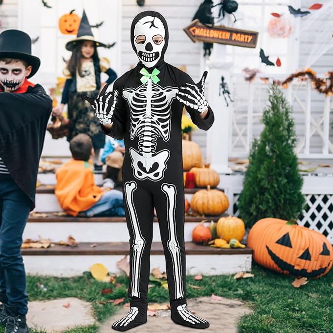 Disfraz Esqueleto Halloween Brilla En la Oscuridad