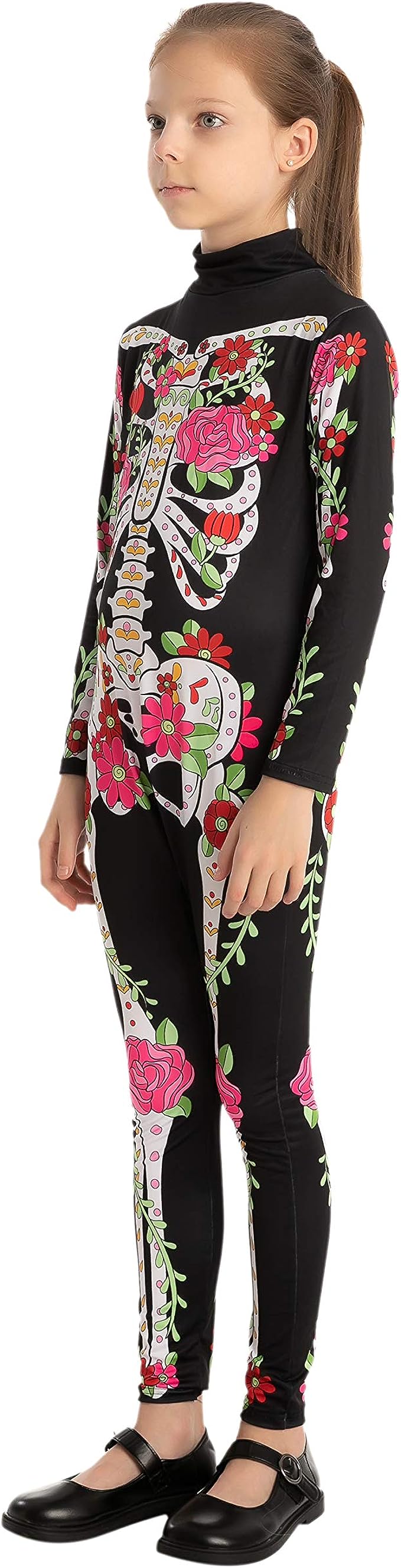 Disfraz De Esqueleto Floral Halloween Infantil