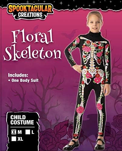 Disfraz De Esqueleto Floral Halloween Infantil