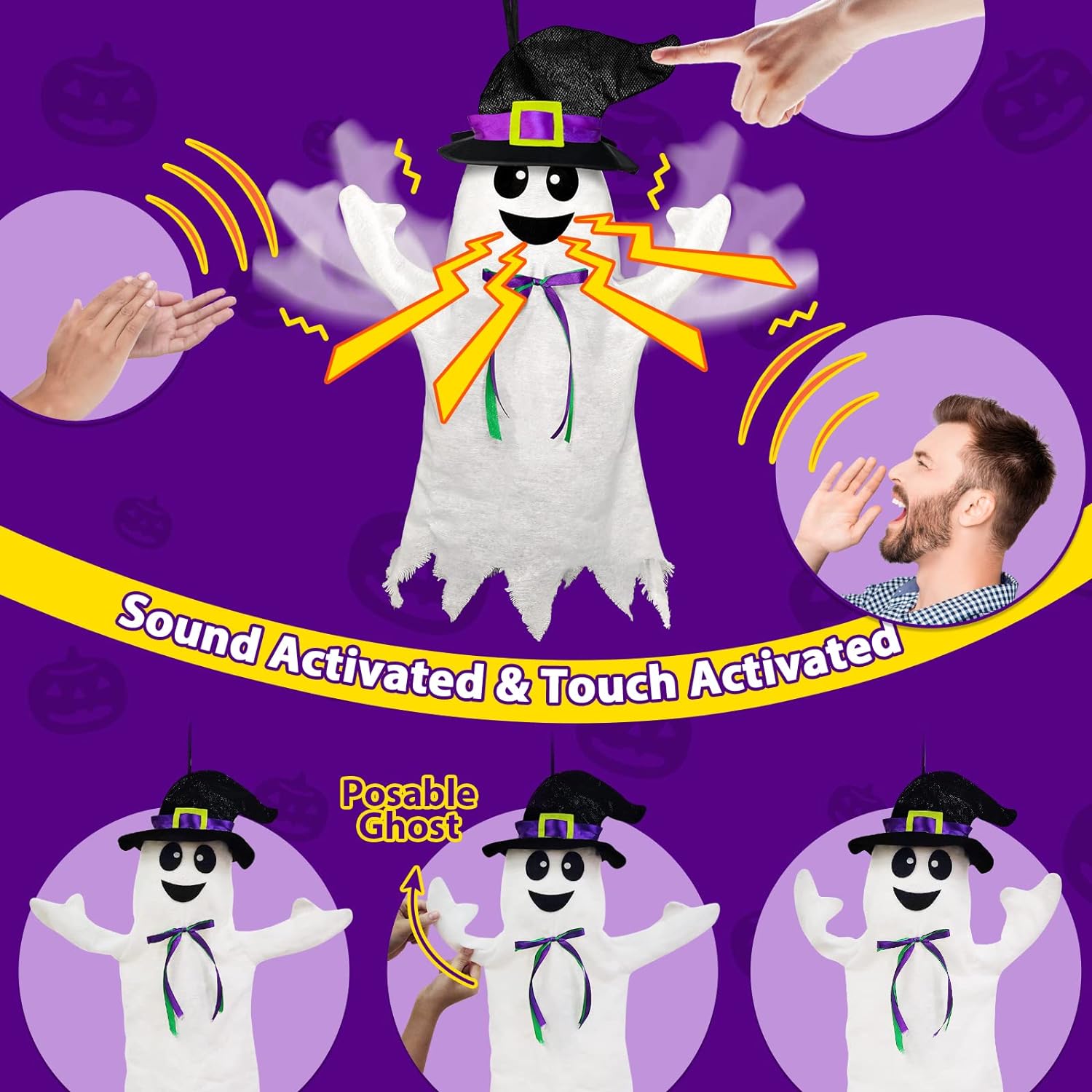 Halloween Fantasma Luz Y Sonido Espeluznante