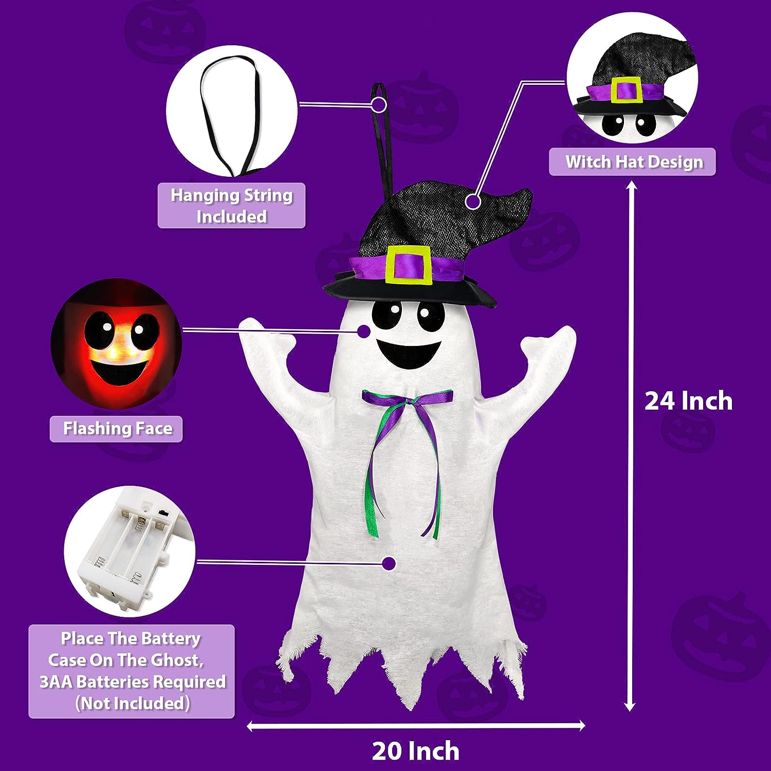 Halloween Fantasma Luz Y Sonido Espeluznante