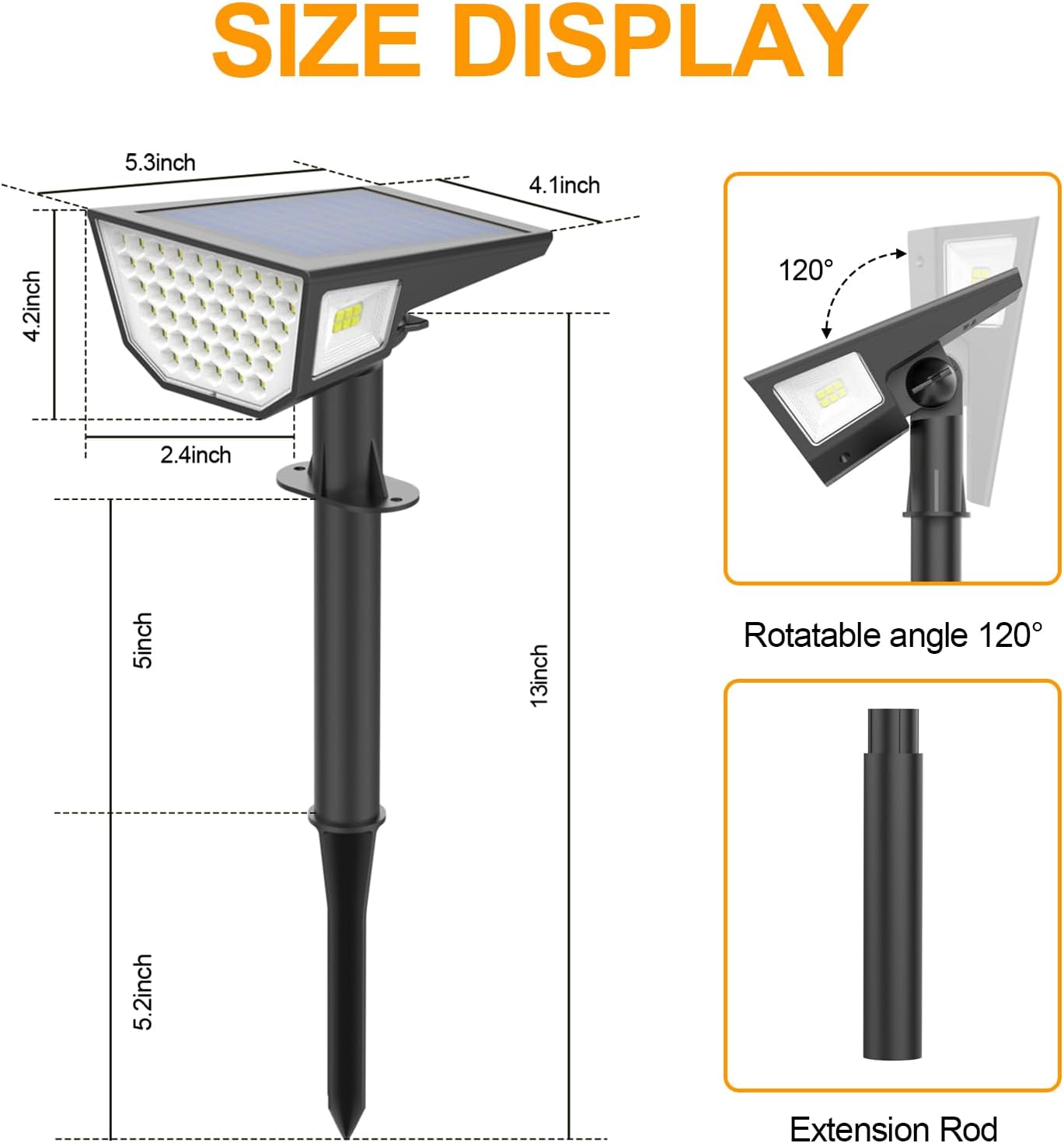 Focos Solaresx4 63 Led Ángulo 300° Impermeables