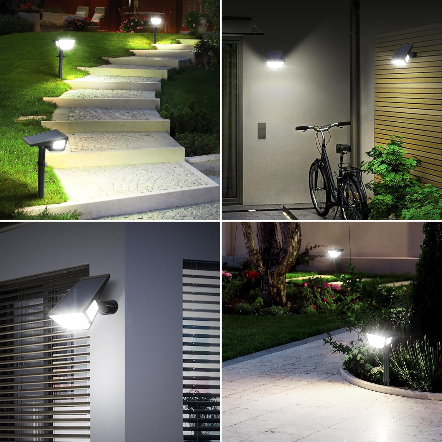 Focos Solaresx4 63 Led Ángulo 300° Impermeables