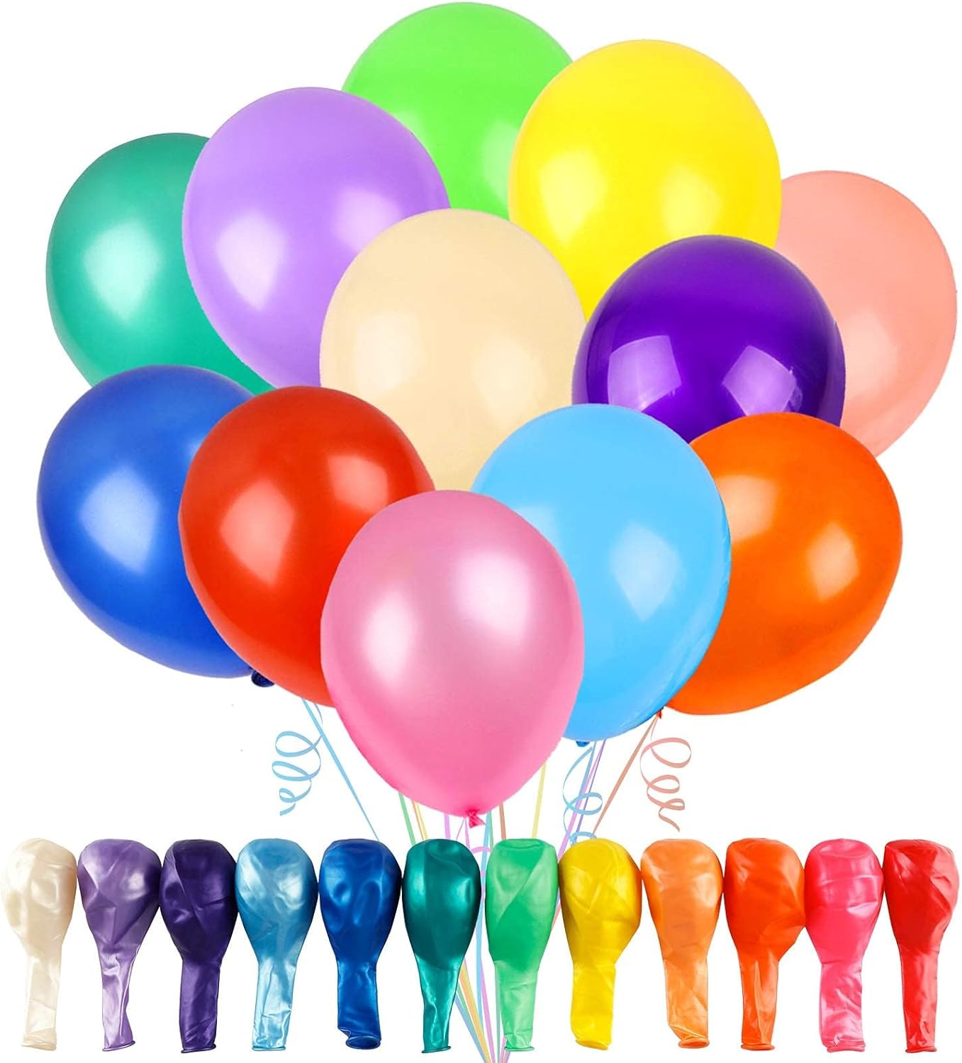 120 Globos De Látex Arcoíris De 30cm Multicolor