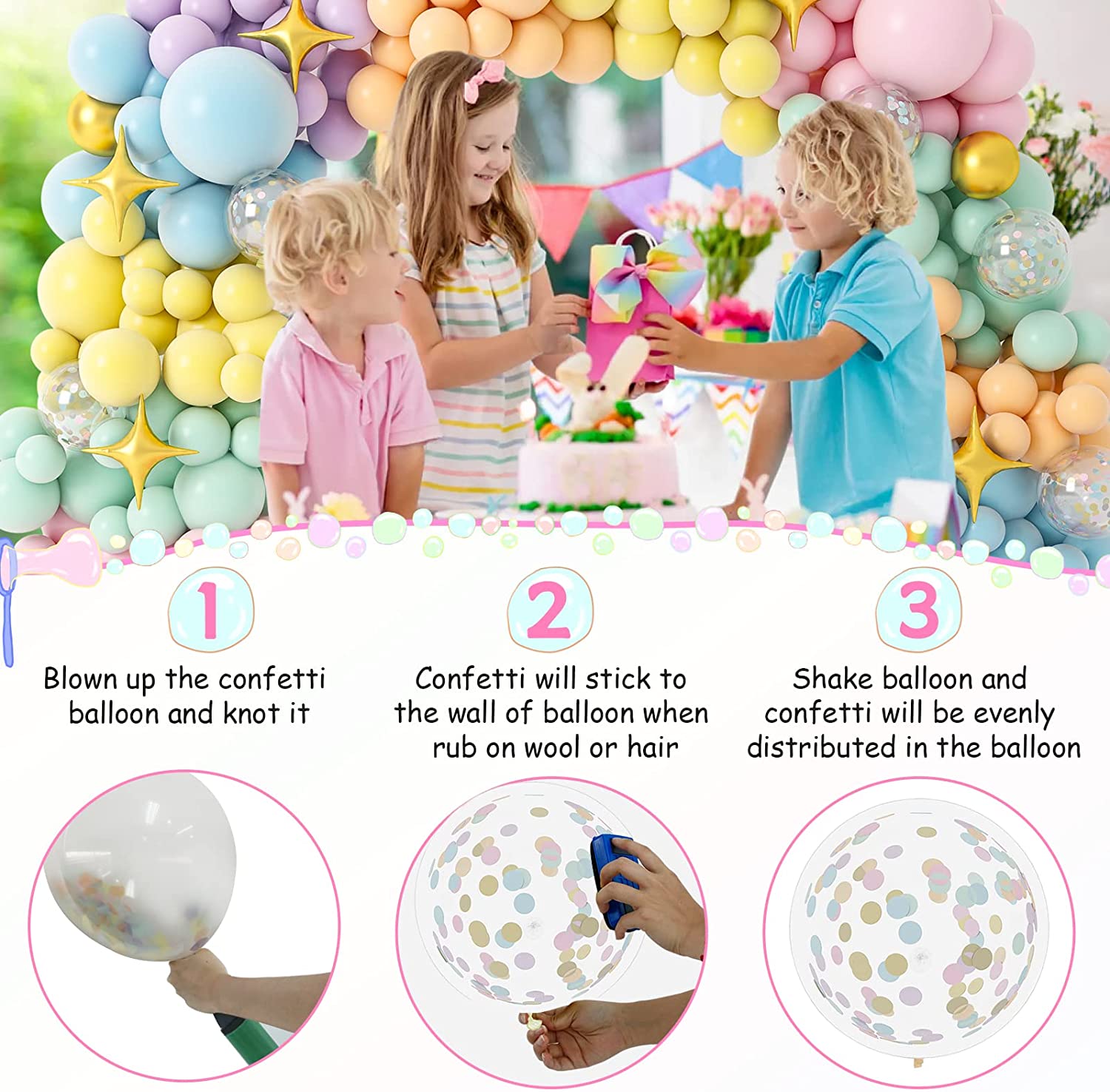 Globos de látex de color pastel deco orgánica