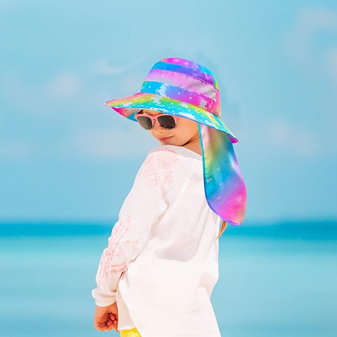 Gorro Para Niñas Con Protección Uv Unicornio