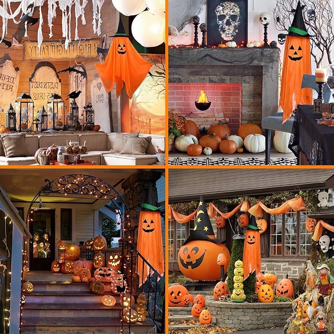 Decoración Halloween Set X2 Calabazas Colgantes