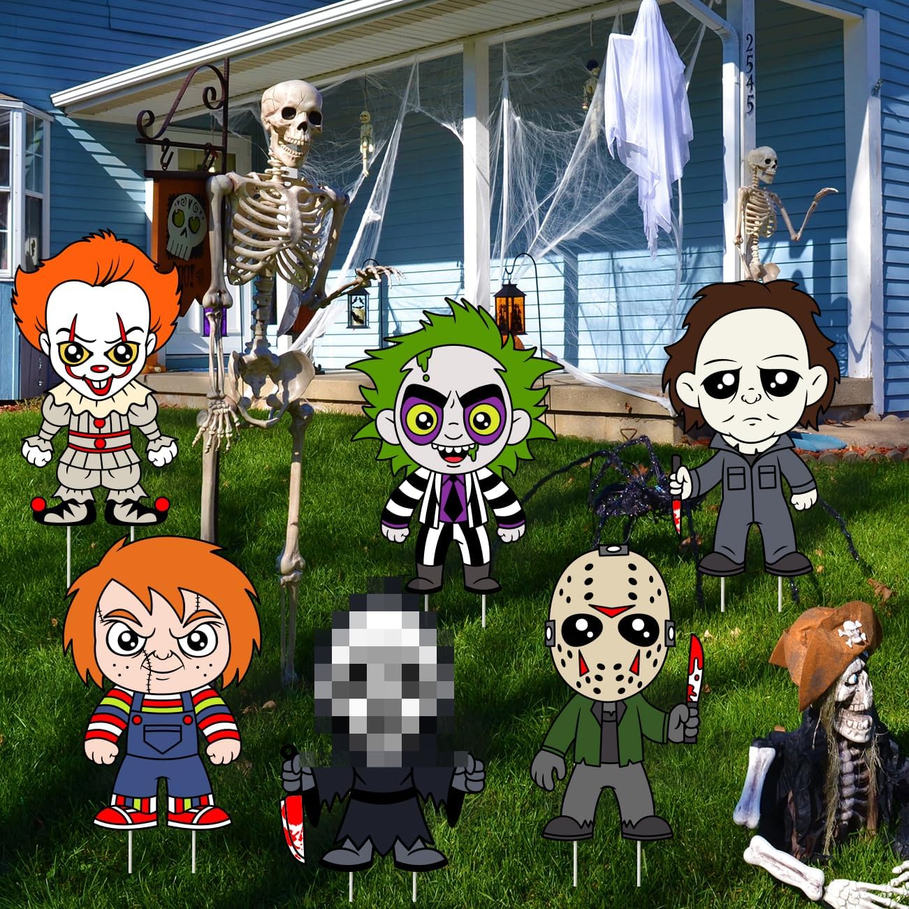 6 Carteles Para Jardin Halloween Pelí Terror