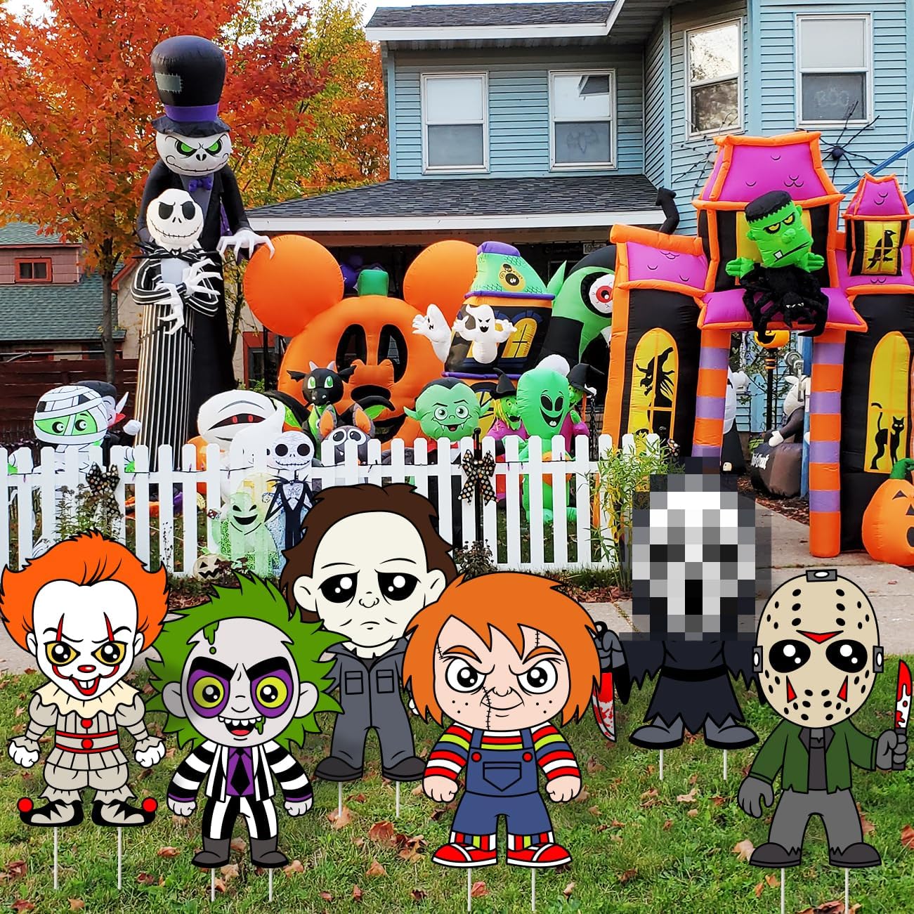 6 Carteles Para Jardin Halloween Pelí Terror