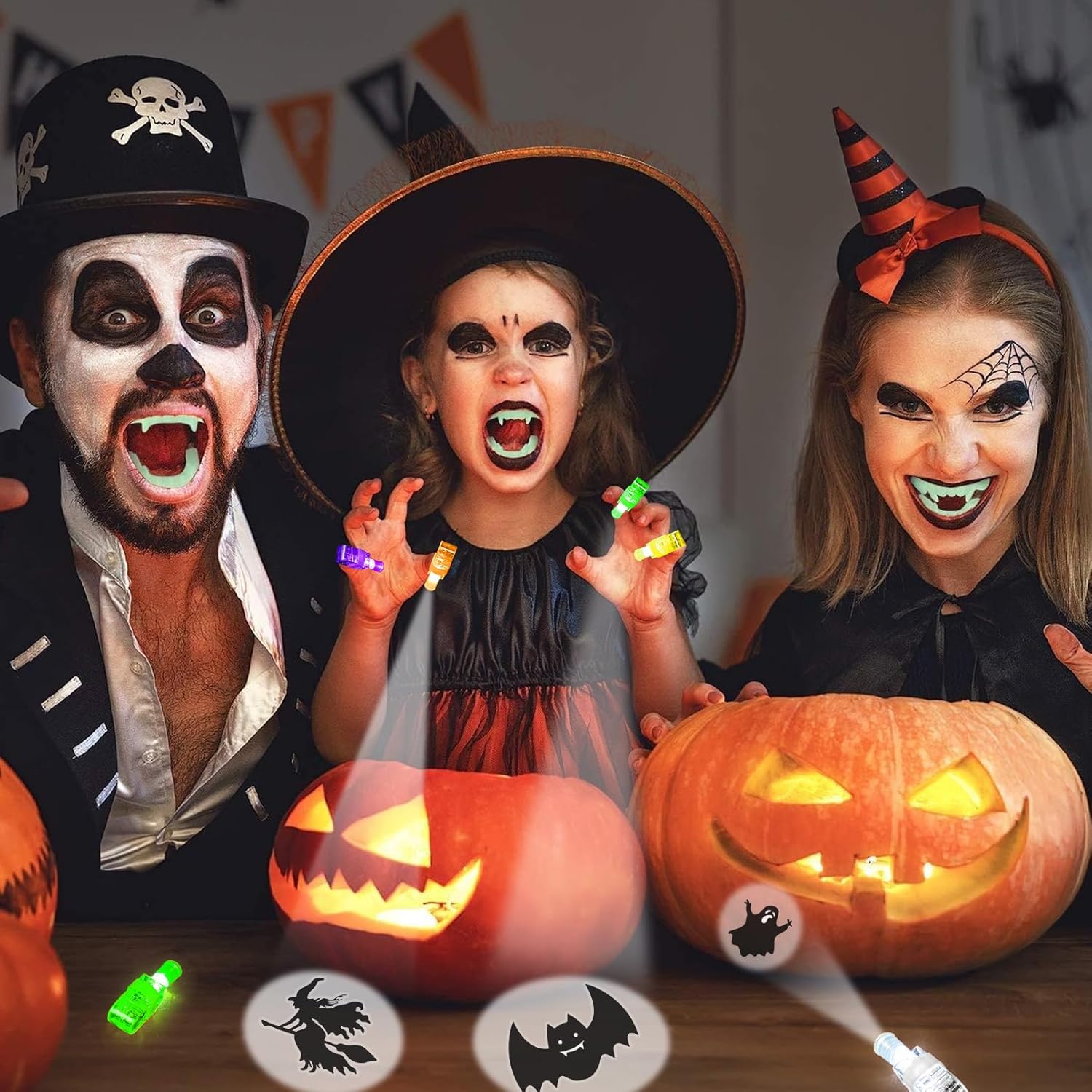 36 Luces De Dedo Iluminadas Infantil Halloween