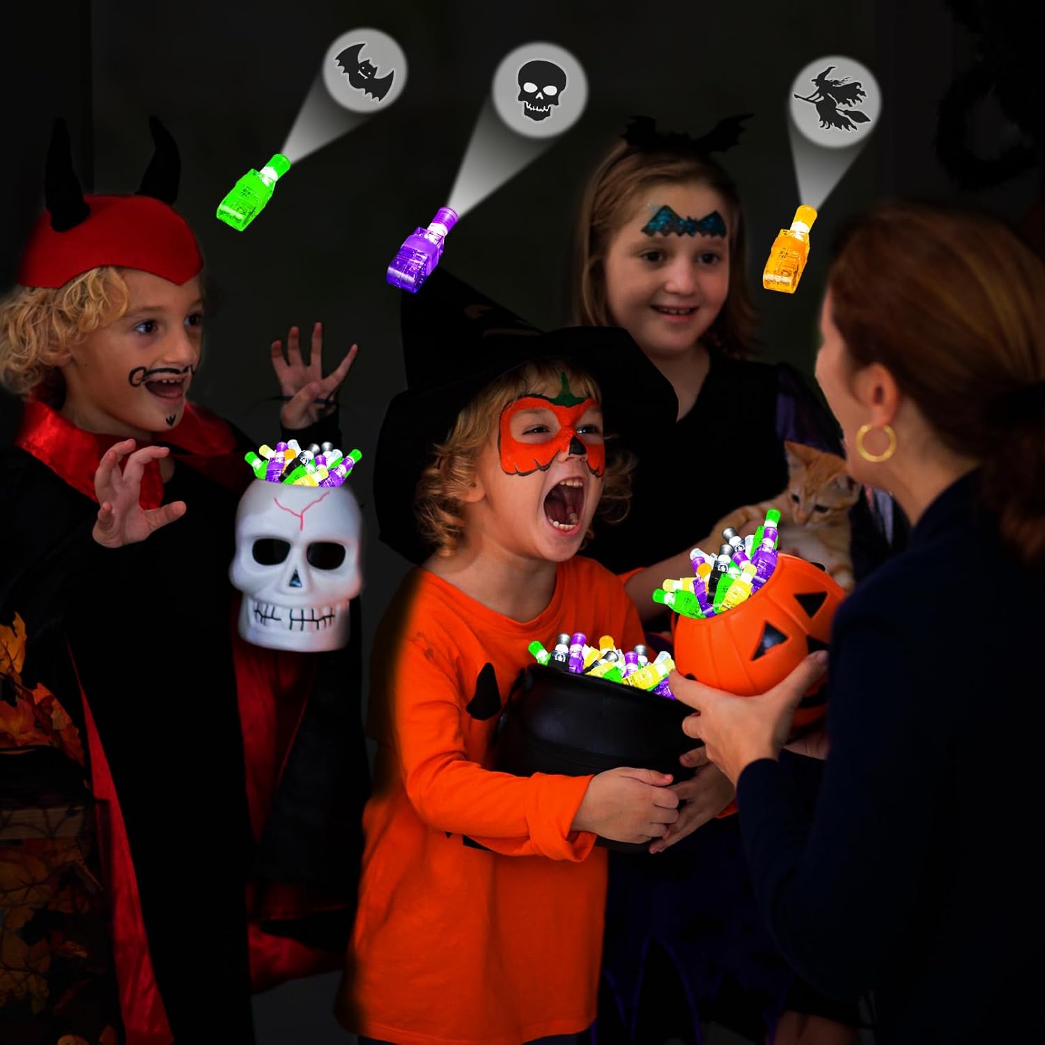 36 Luces De Dedo Iluminadas Infantil Halloween
