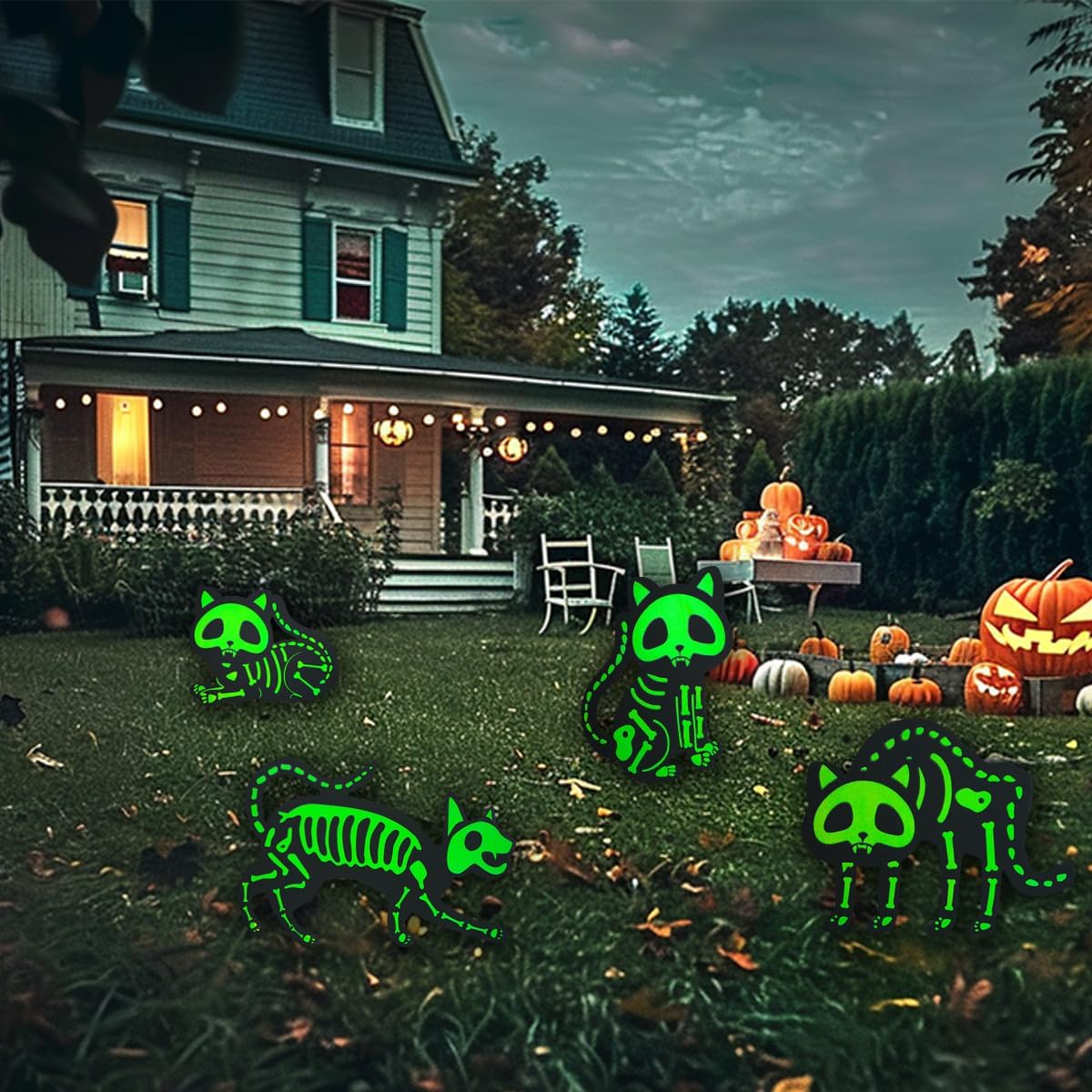 Letreros De Gato Brillo Nocturno Deco Halloween