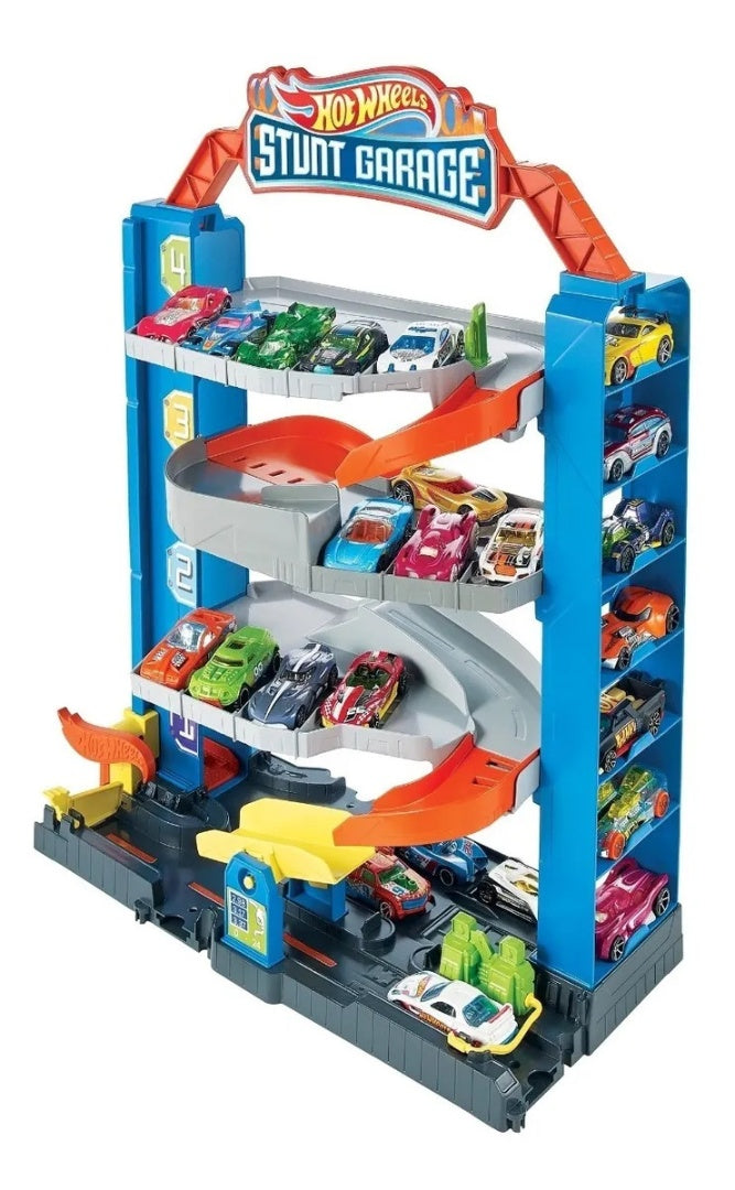 Pista Hot Wheels City Stunt Garage 4 Niveles Teletiendauy