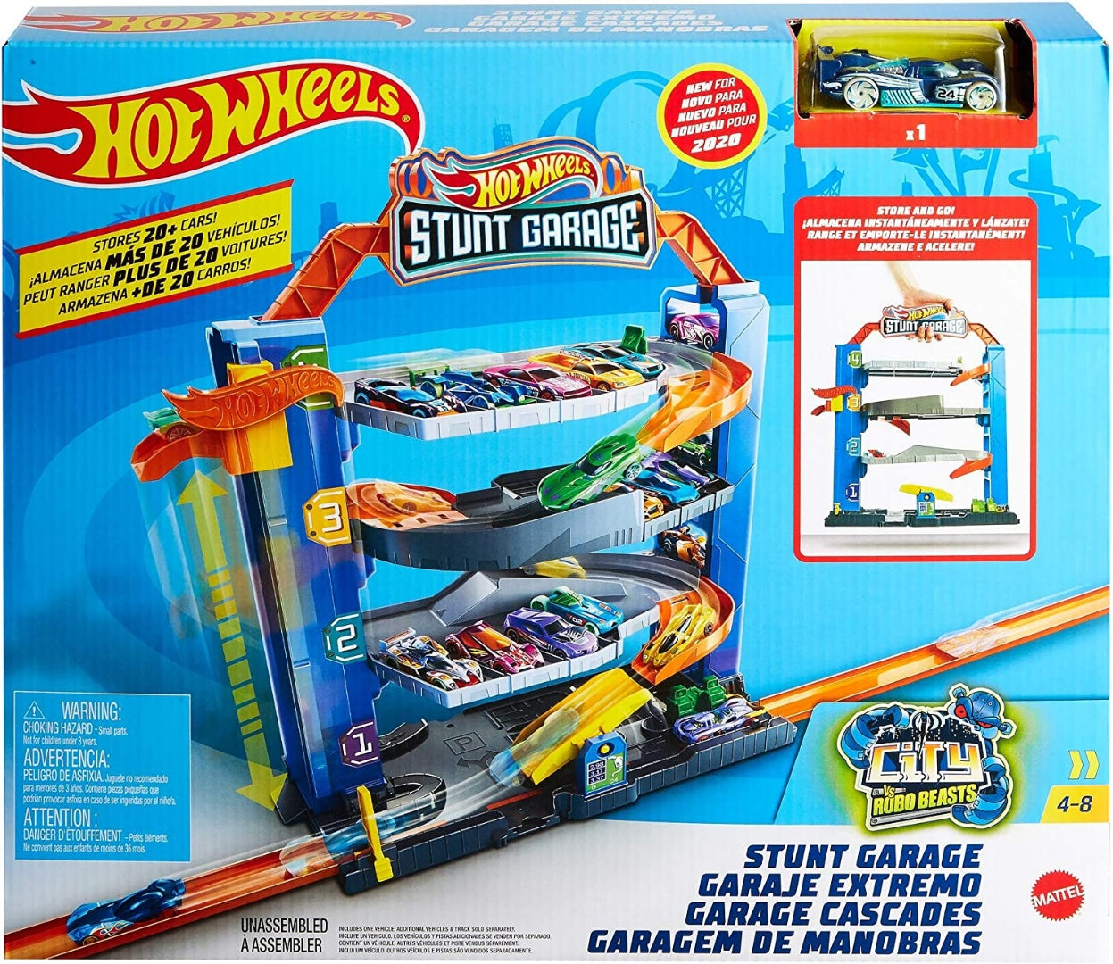 Pista Hot Wheels City Stunt Garage 4 Niveles Teletiendauy