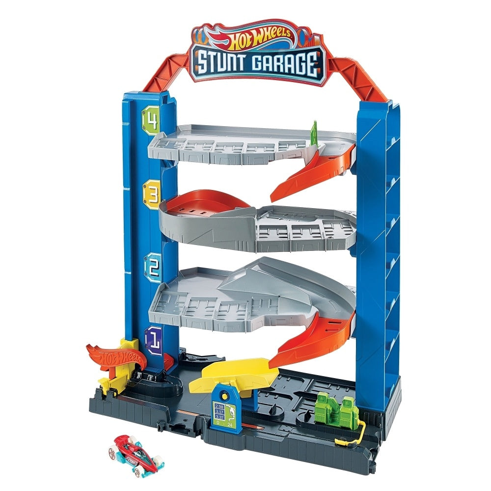 Pista Hot Wheels City Stunt Garage 4 Niveles Teletiendauy