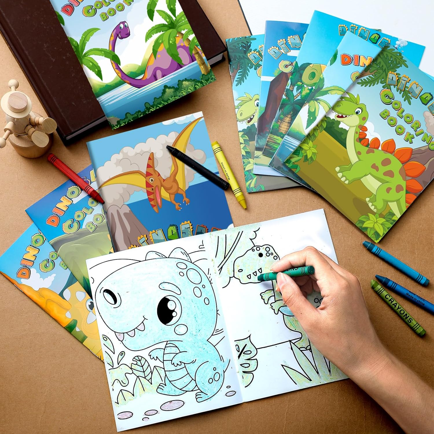 36 Libros Para Colorear Dinosaurios Y Crayolas