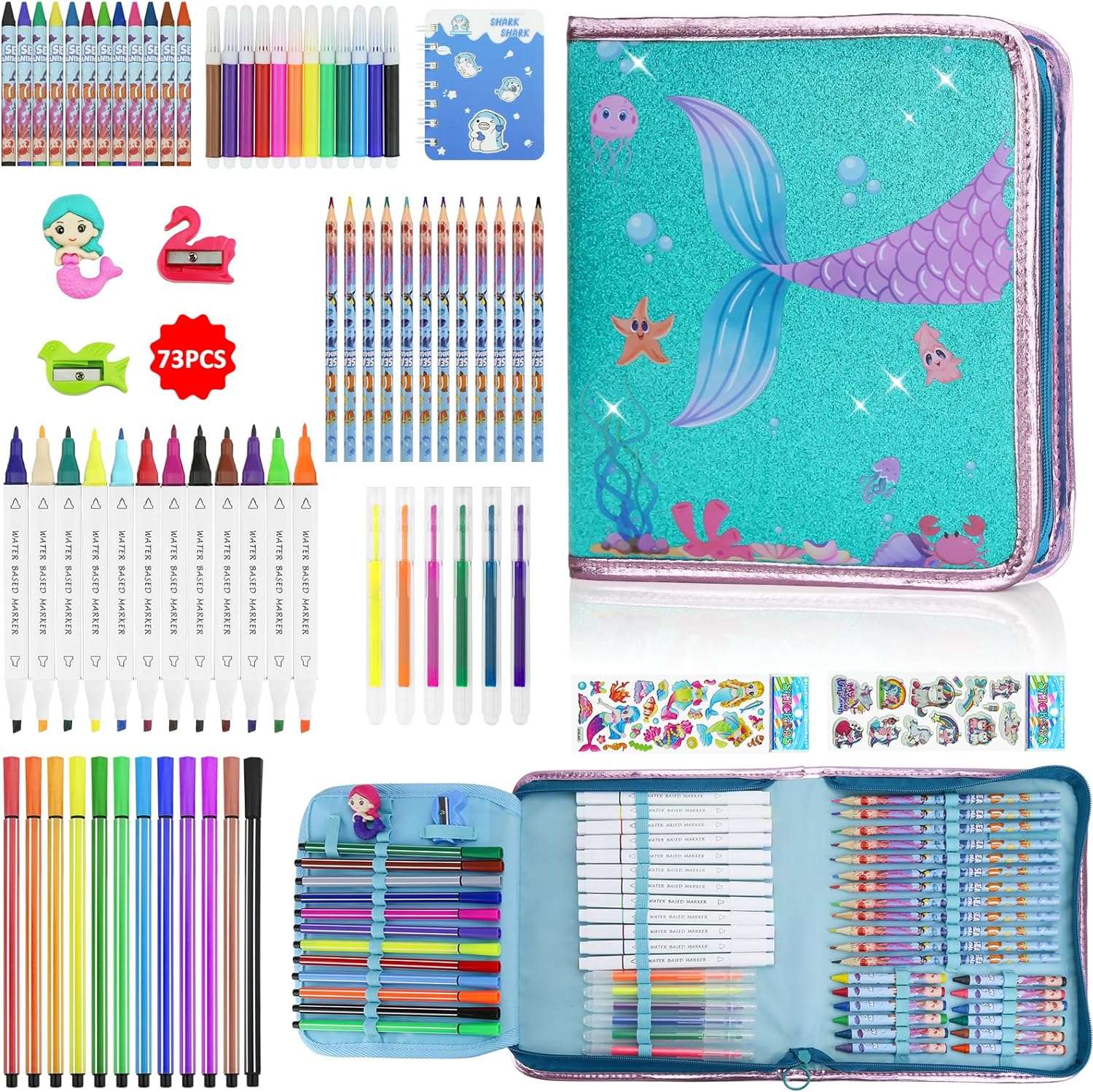 Cartuchera De Unicornio Con 73 Útiles Escolares