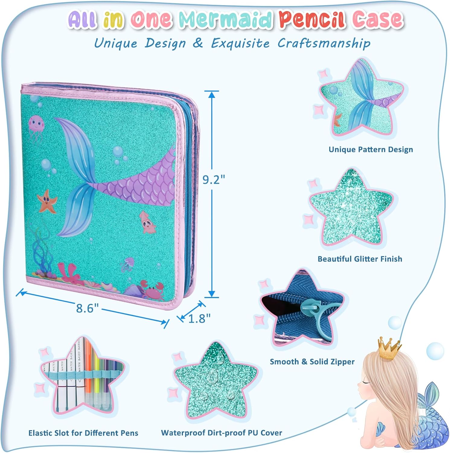 Cartuchera De Unicornio Con 73 Útiles Escolares