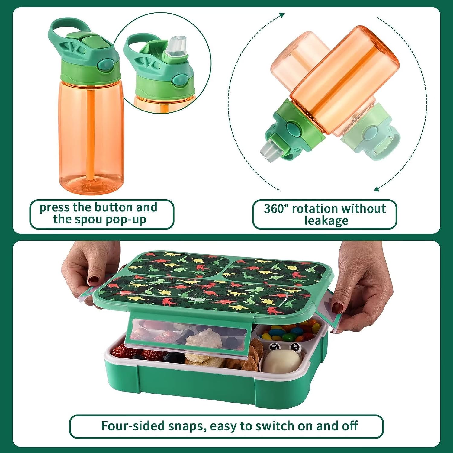 Lonchera De Dinosaurio 3d Completa Con Todo