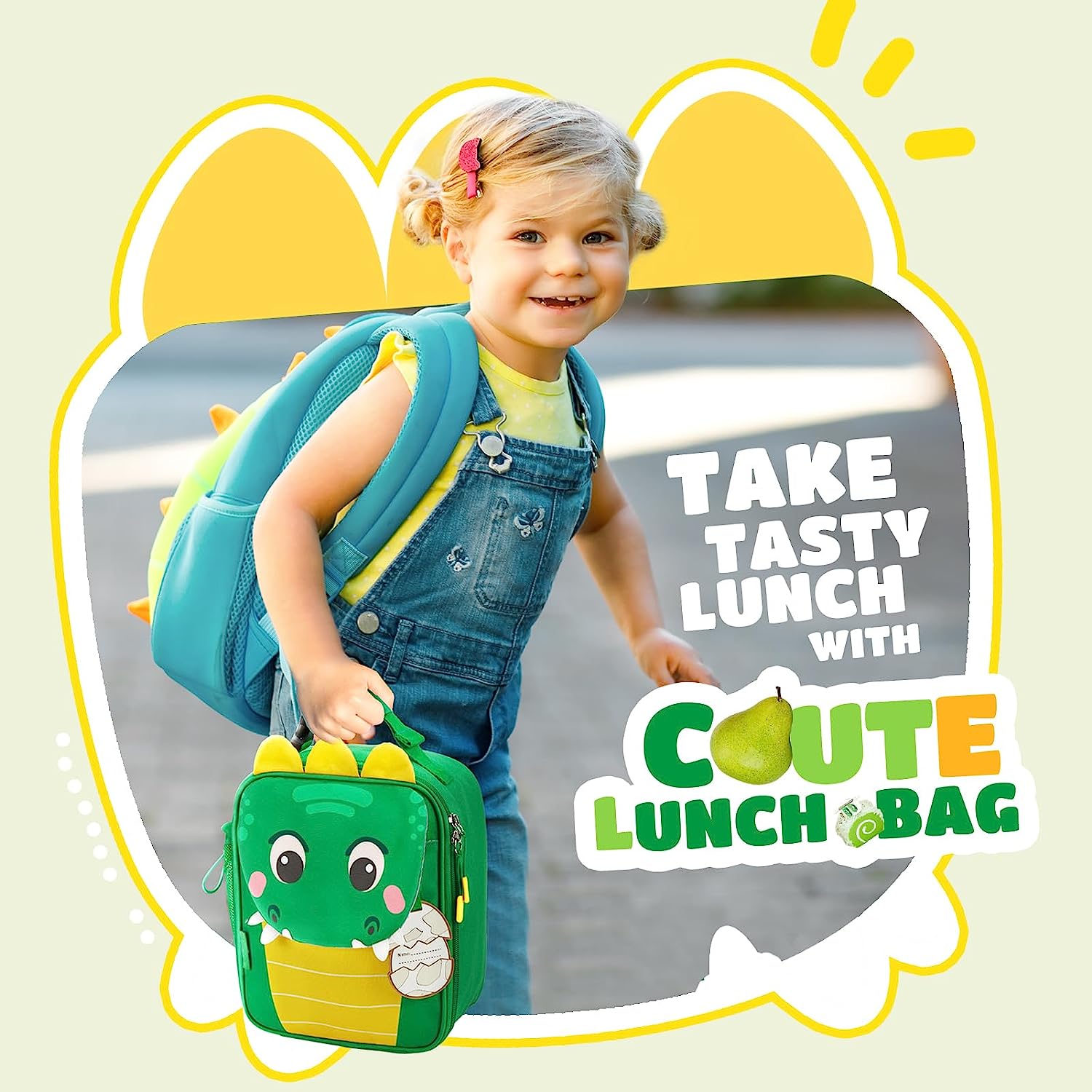 Lonchera Dinosaurio Con Soporte Para Botella