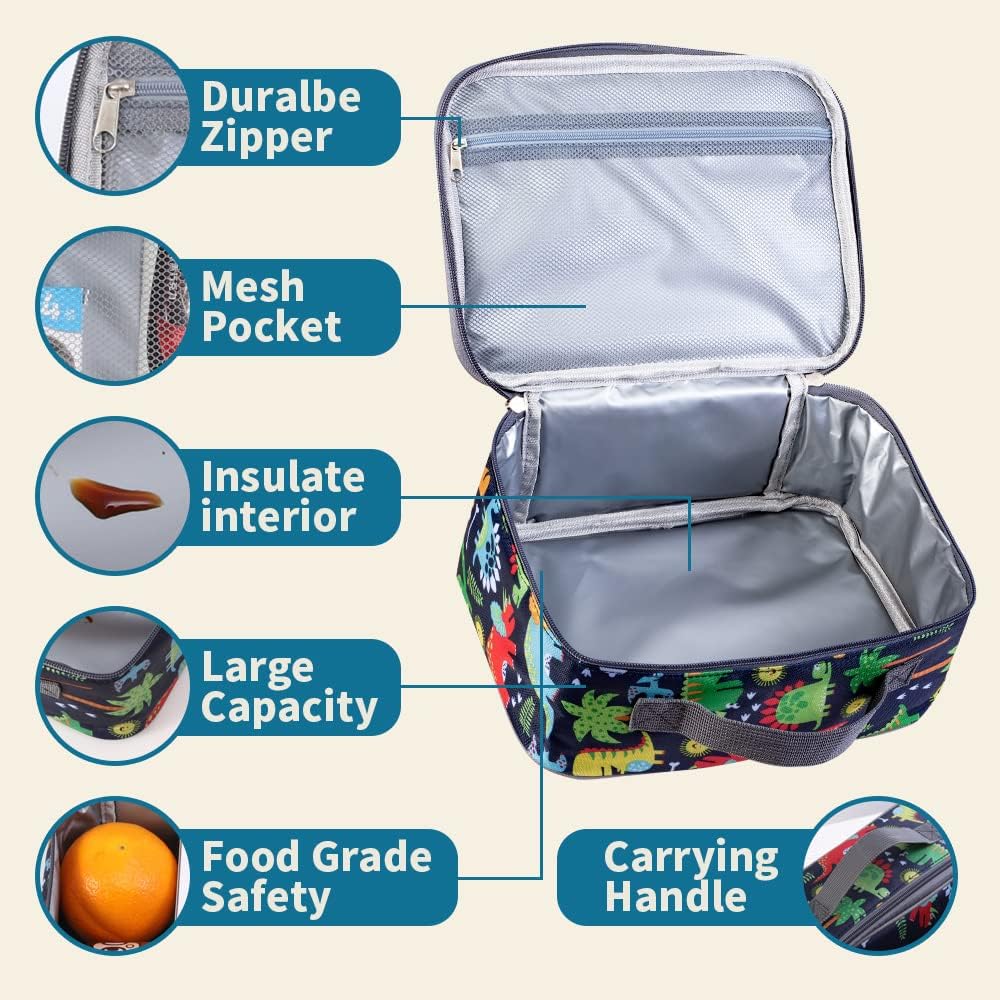 Lonchera Infantil Dinosaurios Fuerte Aislada