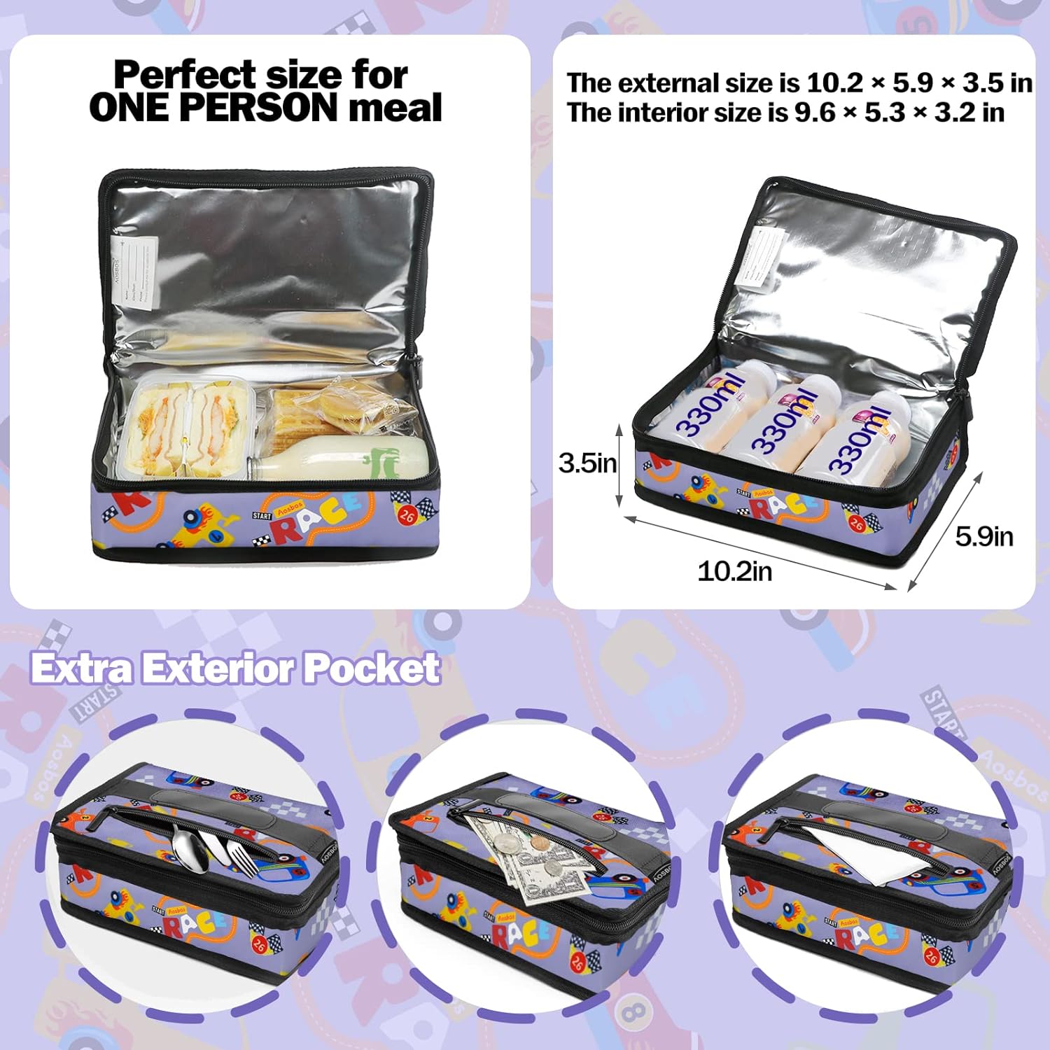 Lonchera Autitos Infantil Térmico Antiderrames