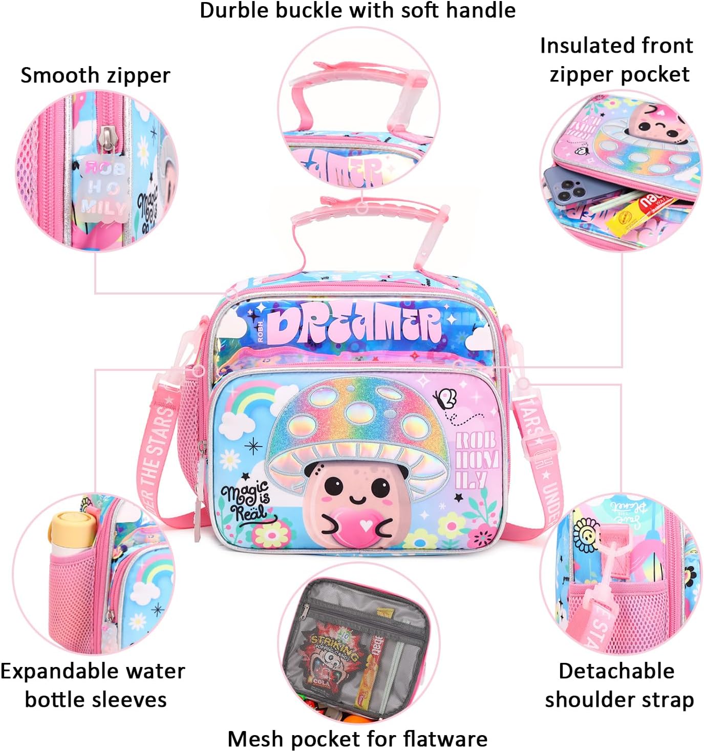 Lonchera Infantil Espaciosa C/ Bolsillo Botella