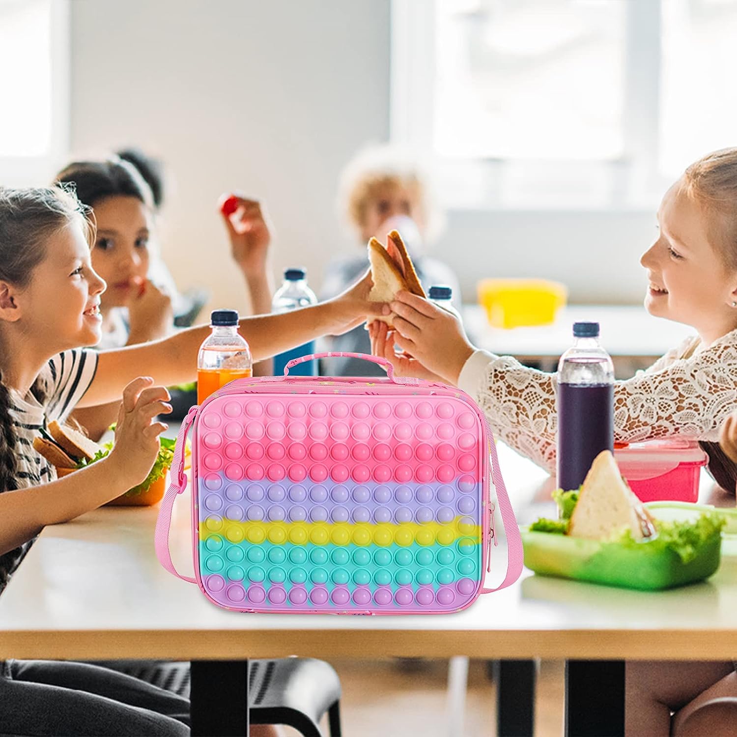 Lonchera Diseño Unicornio y dinosaurio Pop It