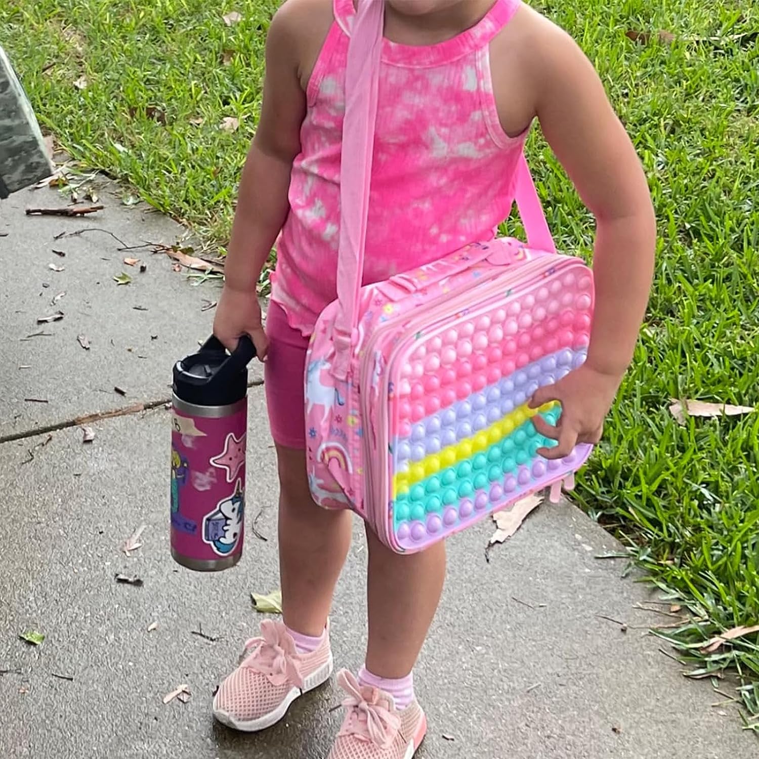 Lonchera Diseño Unicornio y dinosaurio Pop It