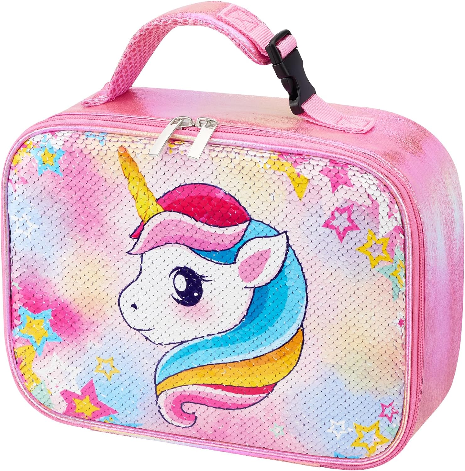 Lunchera Infantil De Unicornio Lentejuelas
