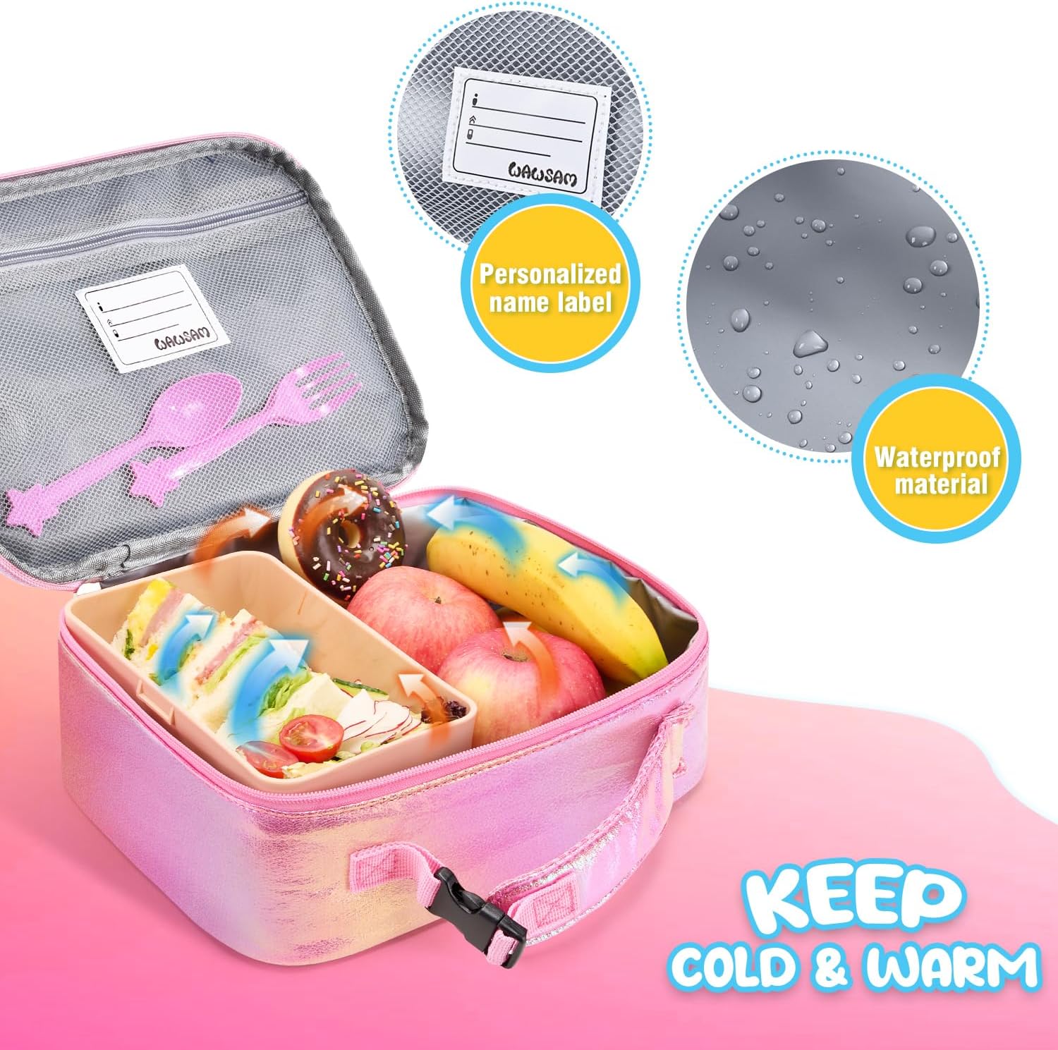 Lunchera Infantil De Unicornio Lentejuelas