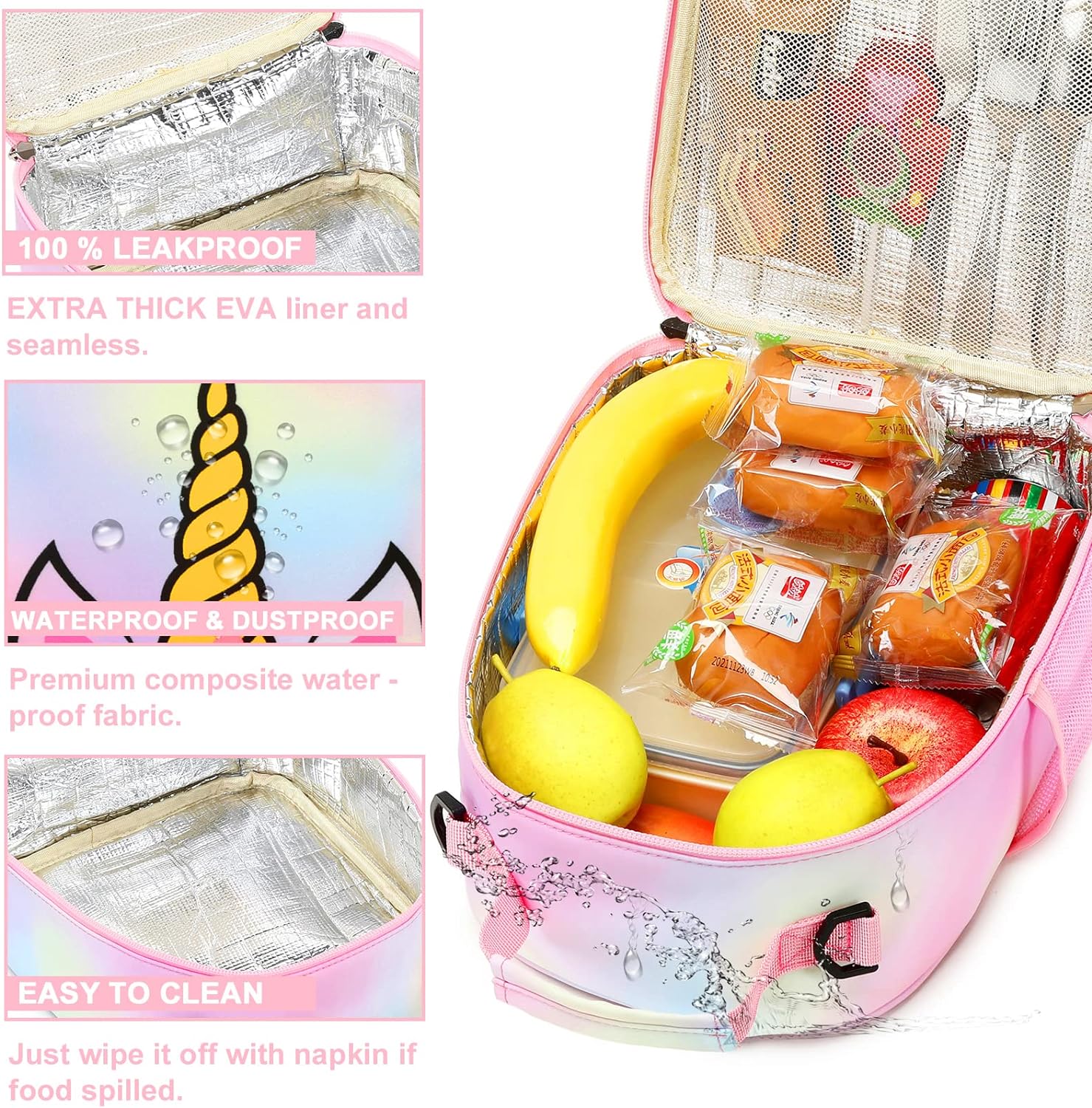 Lonchera Térmica De Unicornio Gran Capacidad