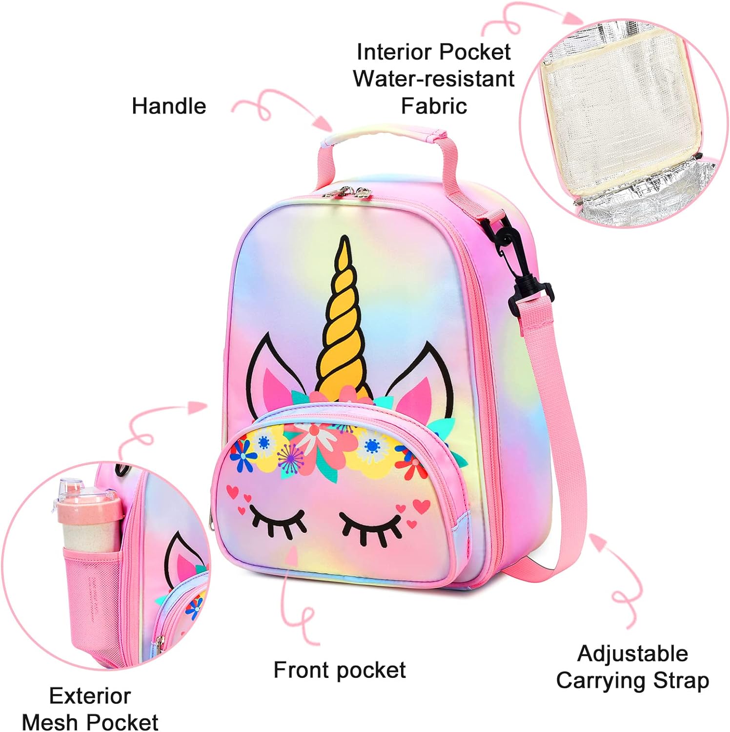 Lonchera Térmica De Unicornio Gran Capacidad