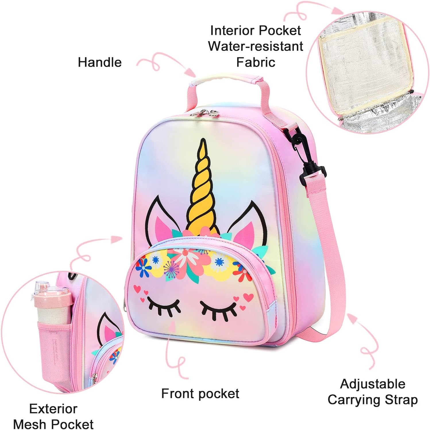 Lonchera Térmica De Unicornio Gran Capacidad