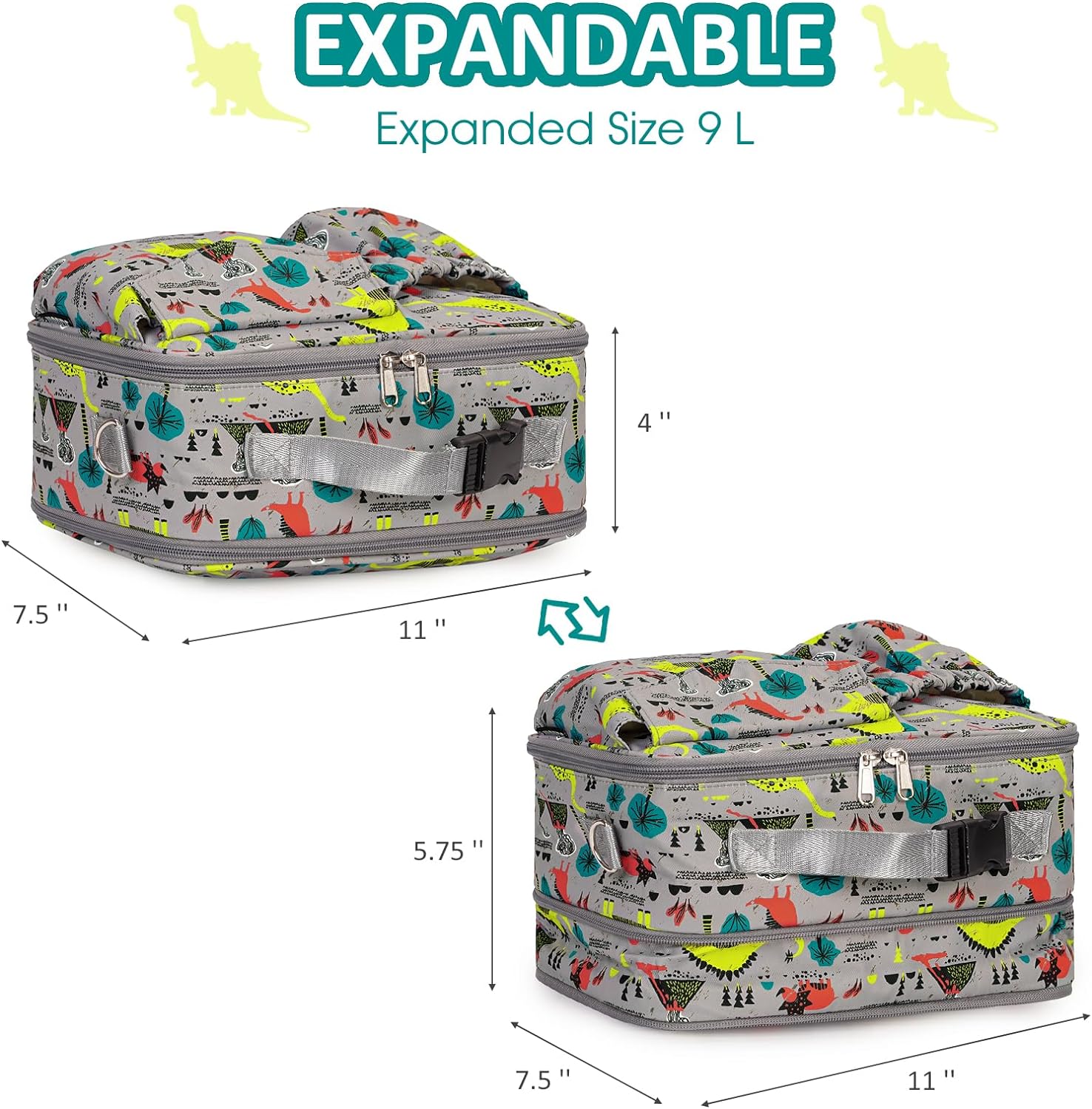 Lonchera Expandible unicornio o dinosaurio Aislamiento Térmico