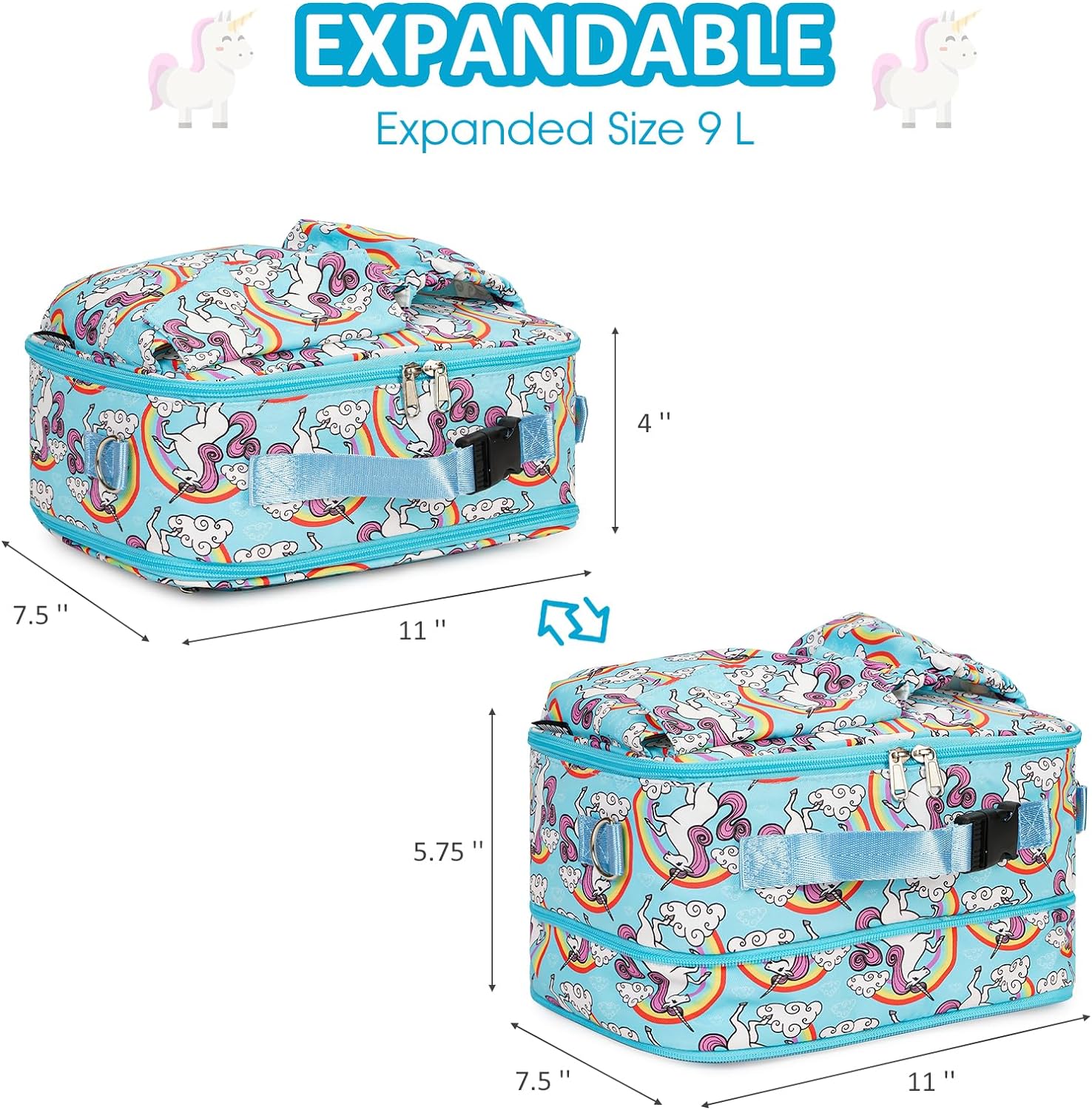 Lonchera Expandible unicornio o dinosaurio Aislamiento Térmico