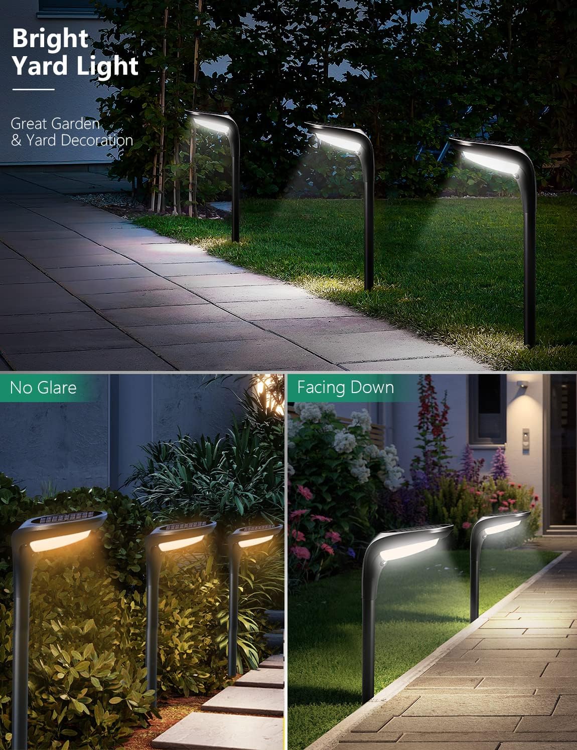 Luz solar de jardin impermeable pack x4 focos