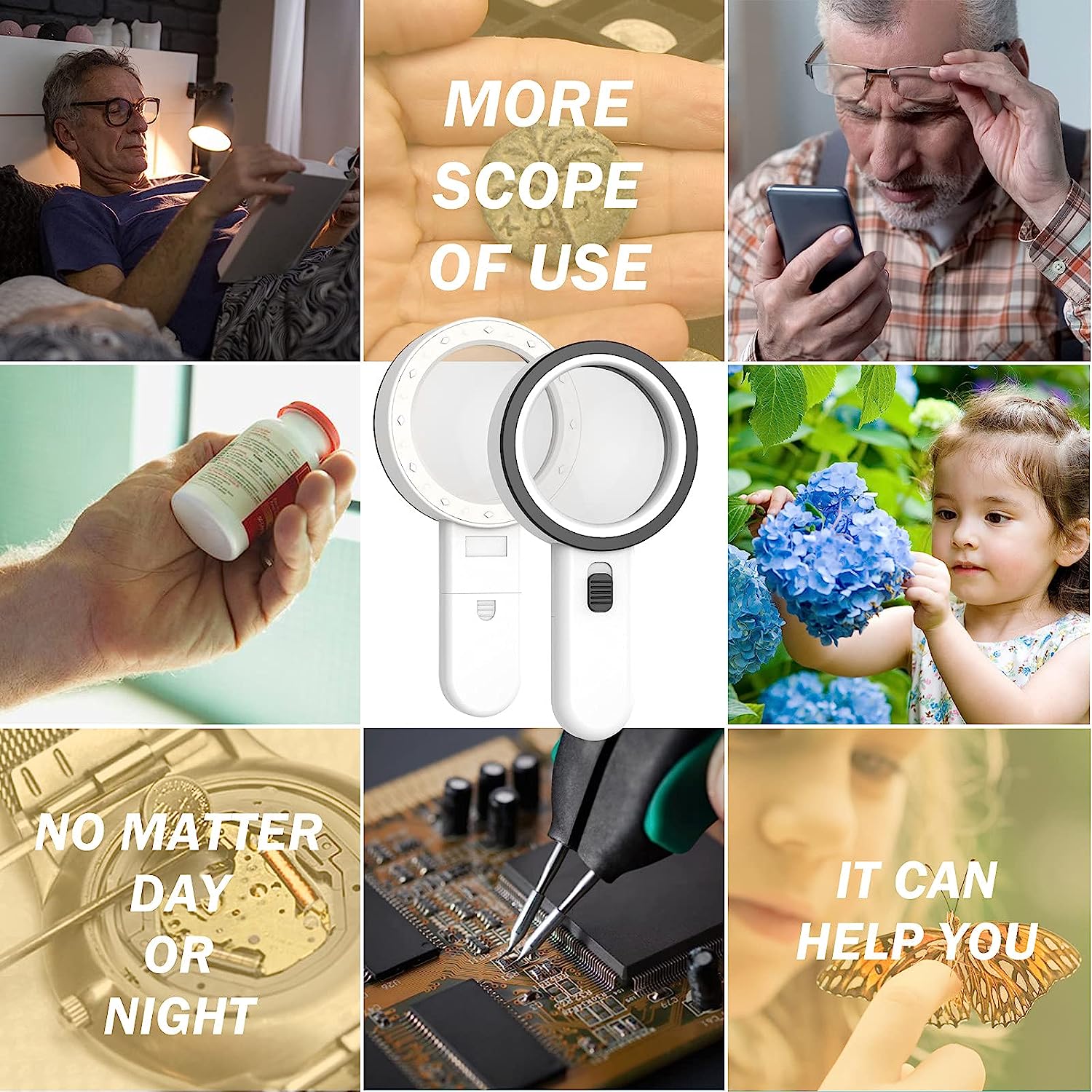 Lupa De Cristal X30 Con Luz Ultrabrillante