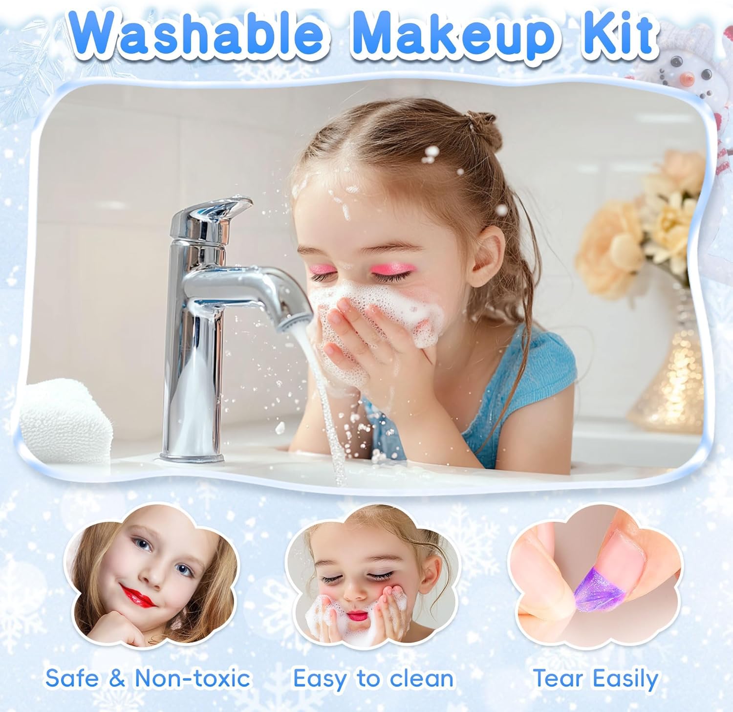Set De Maquillaje Lavable Real Para Niños con maletin