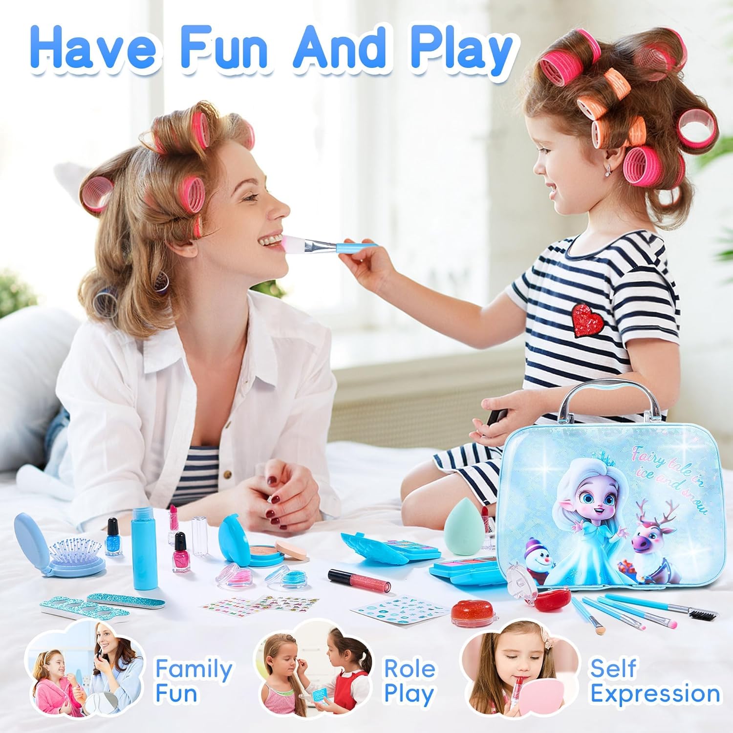 Set De Maquillaje Lavable Real Para Niños con maletin