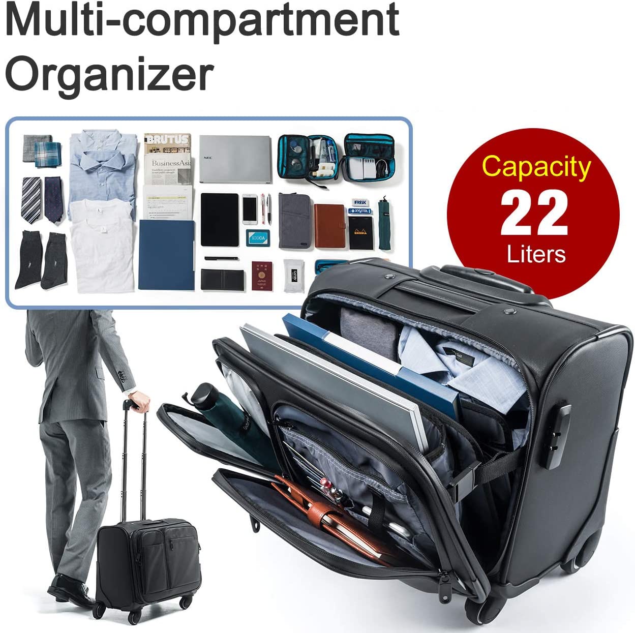 Carrión Maletín Computadora Con Asa Telescópica