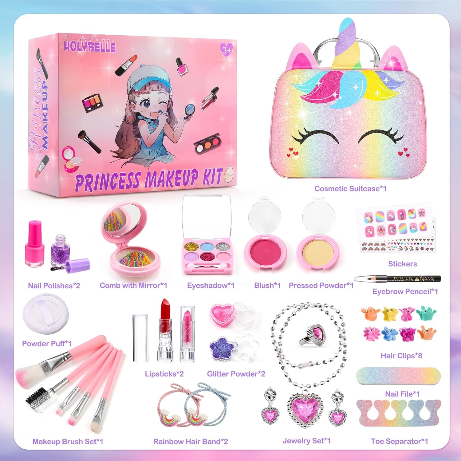 Kit De Maquillaje Infantil Lavable Real No tóxico