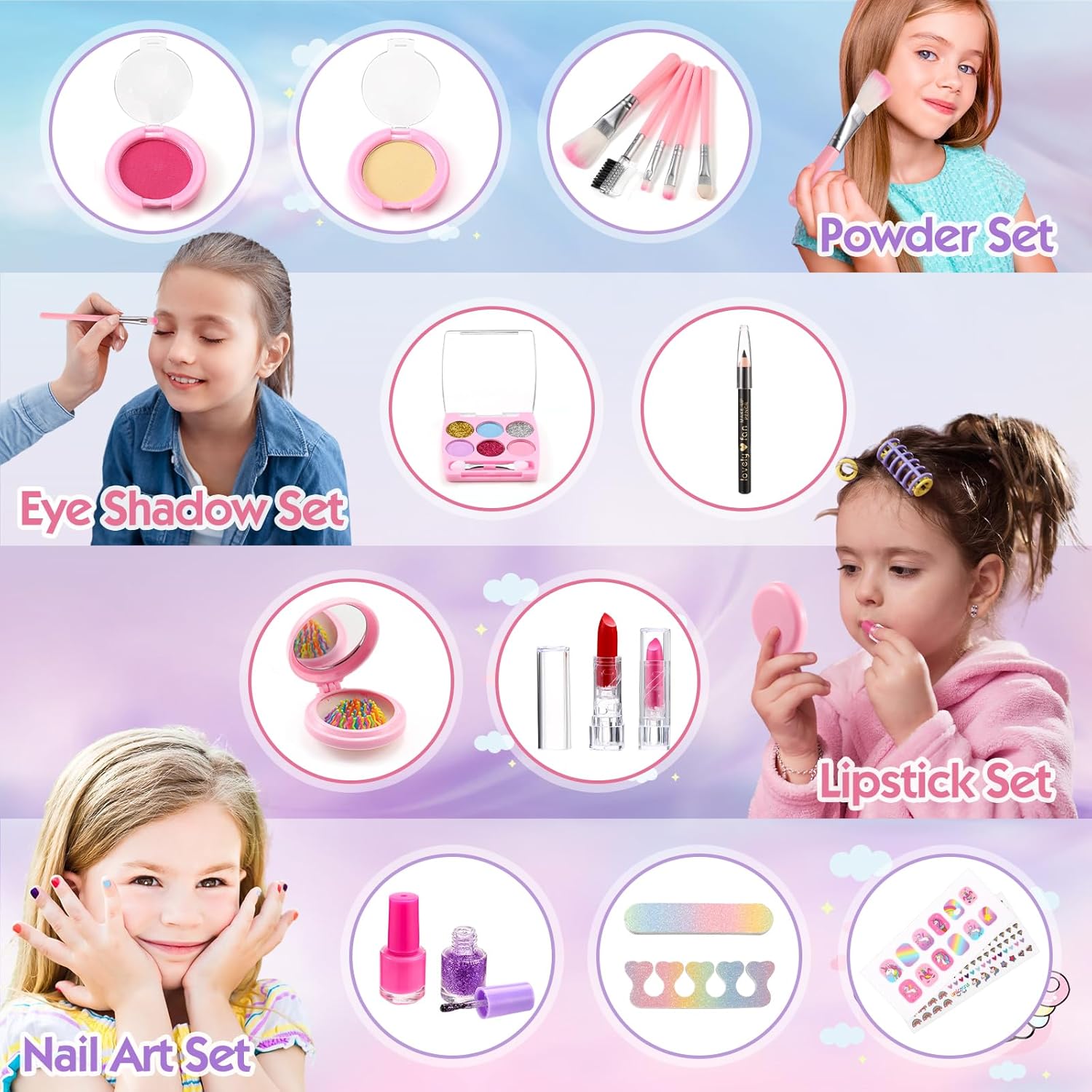 Kit De Maquillaje Infantil Lavable Real No tóxico