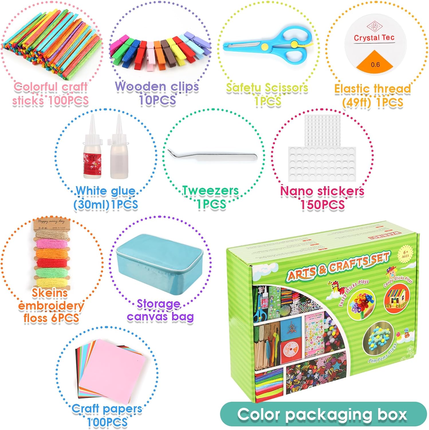 Kit De Manualidad Infantil X 2000 Piezas Arte