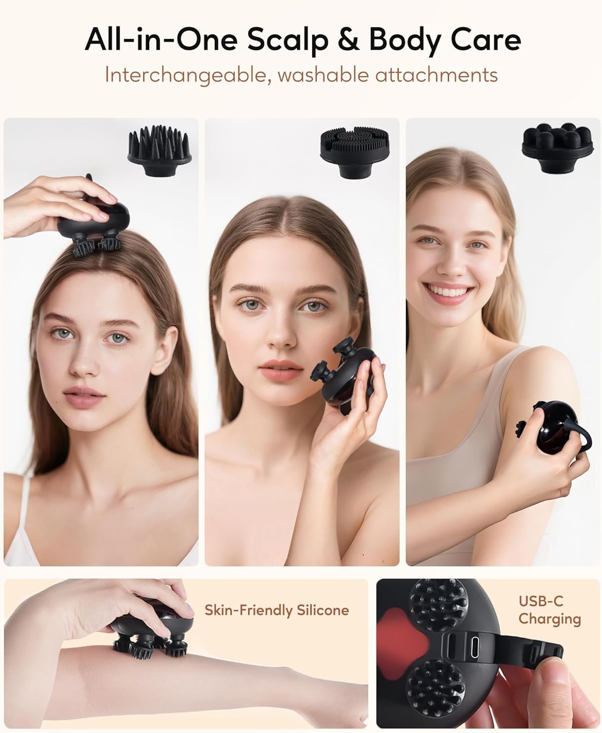 Masajeador Eléctrico 6 En 1 para Cuero Cabelludo