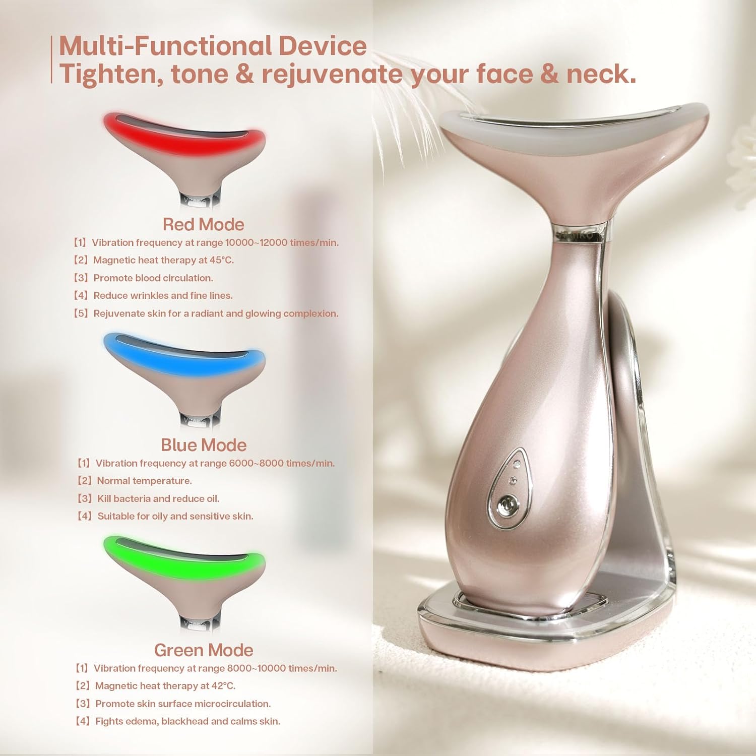 Masajeador Facial Para Rejuvenecimiento 3 En 1