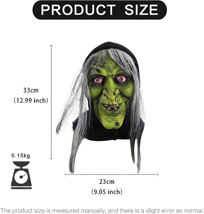 Máscara De Bruja Con Luz Roja En Ojos Halloween