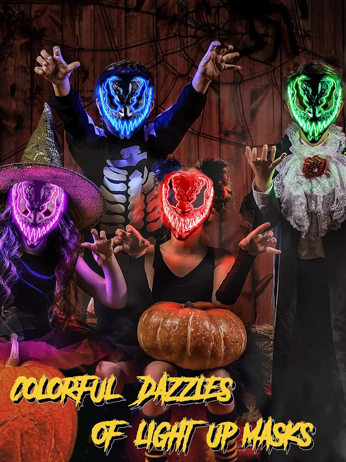 Máscara De Halloween Terror Con Luz Led