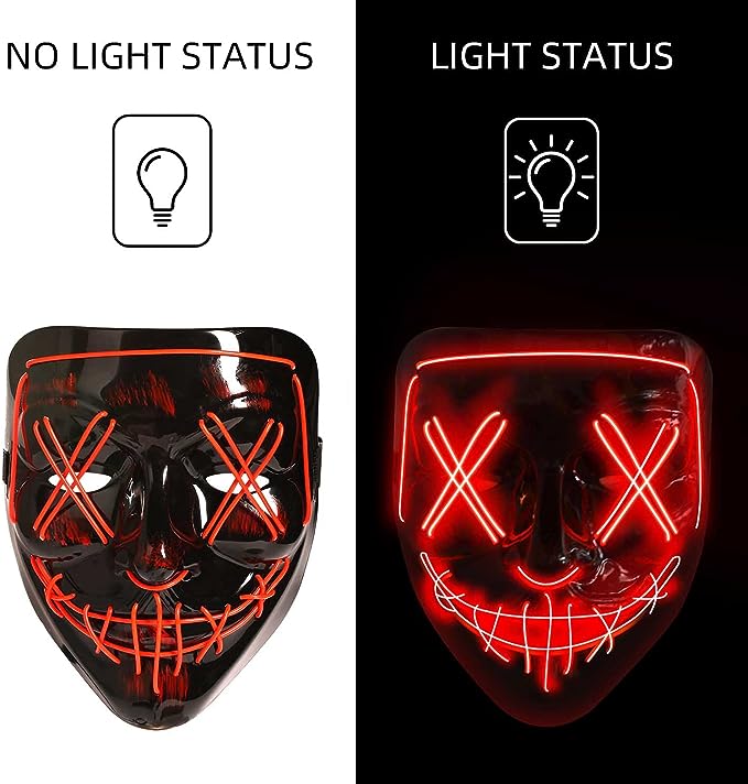 Máscara De Purga Halloween Máscara Terror Led