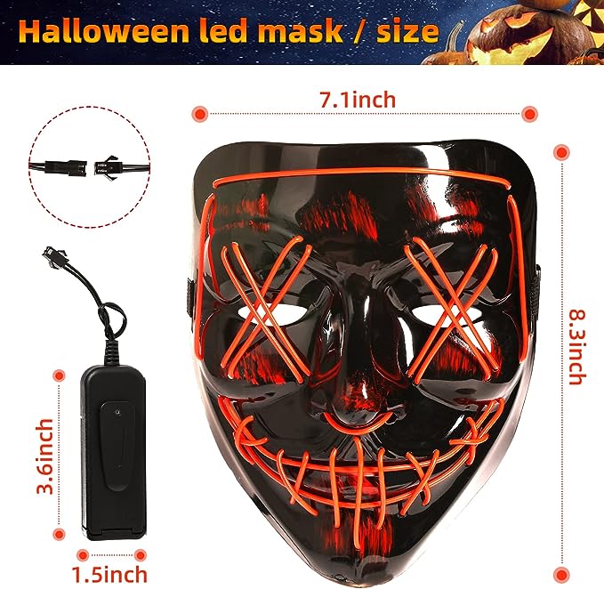 Máscara De Purga Halloween Máscara Terror Led